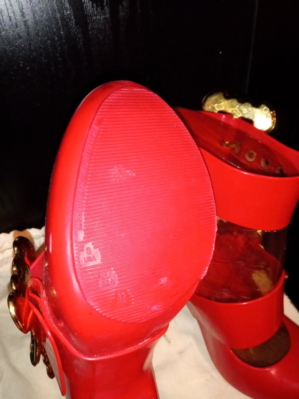 Vivienne Westwood Melissa Red Plastic Heels - Picture 3 of 3